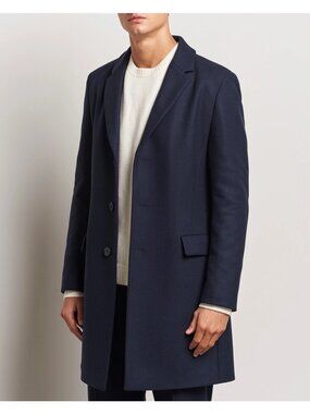 NWT Hugo Migor Wool Coat Dark Blue Mens Size 40R